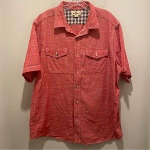 Woolrich Atlas Casual Red Short Sleeve Button Down Shirt Men's Size XL EUC